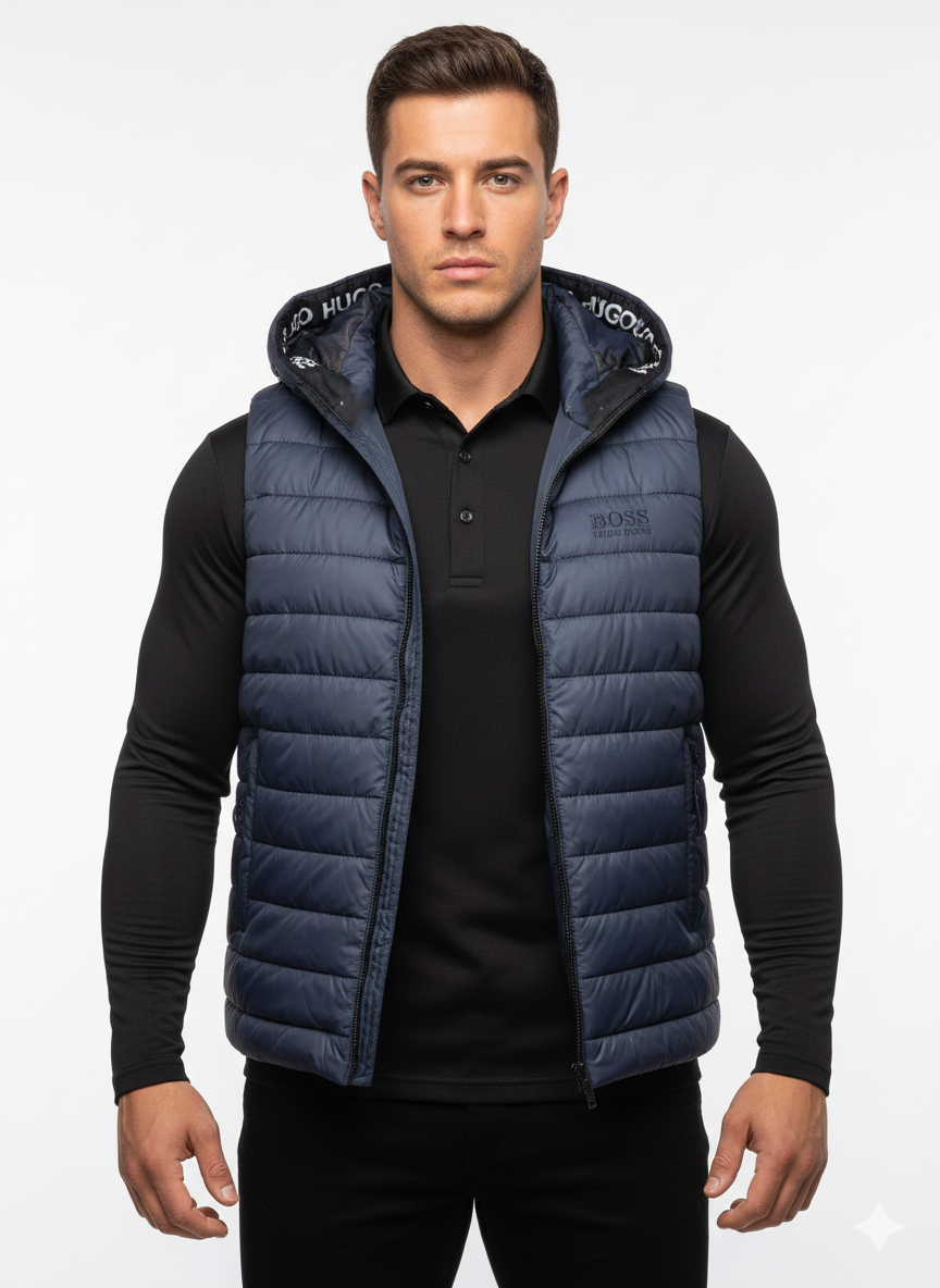 boss water repellent quilted gilet (deep navy)