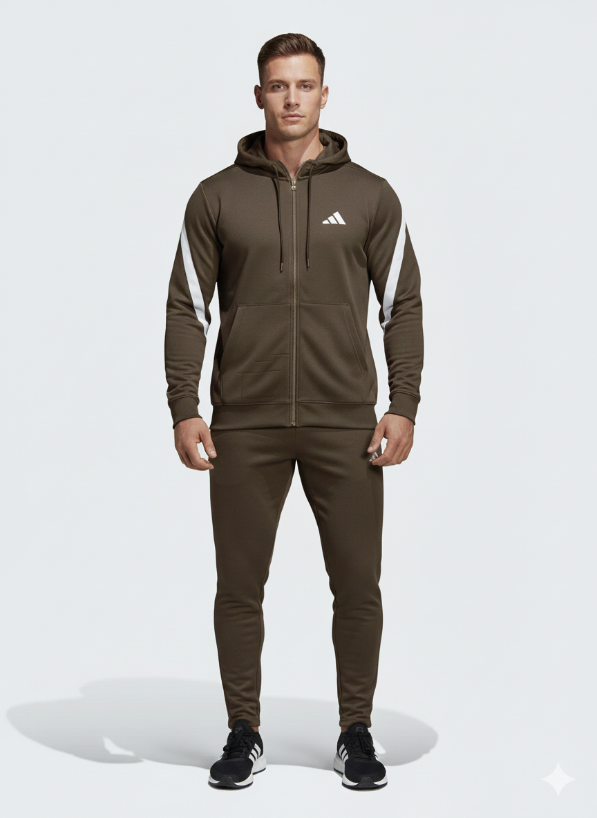 brown full zip training hoodie with white shoulder brown full zip training hoodie with white shoulder