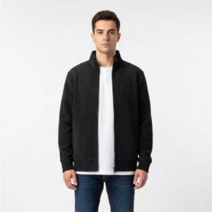 nike heritage full zip textured fleece jacket (black)