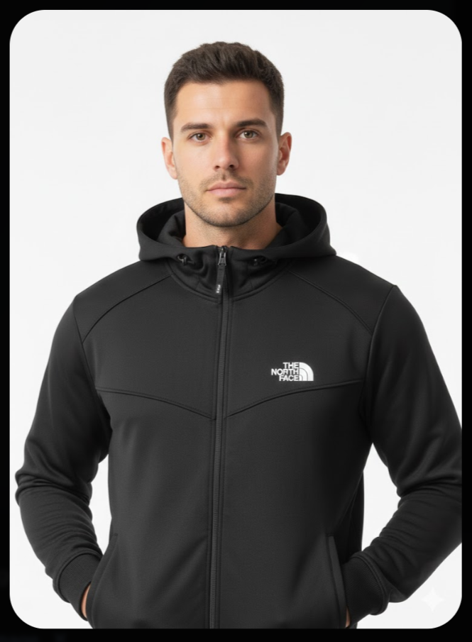 the north face tech fleece tracksuit (black)