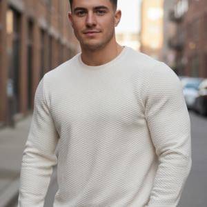 Signature Quilted Crewneck Off-white