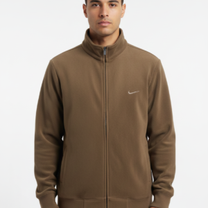 nike heritage full zip textured fleece jacket (earthy brown)